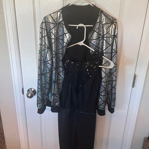 Sparkle jacket and unitard dance costume